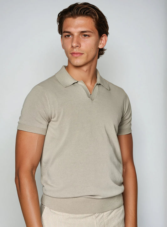 Polo Without Buttons - Taupe